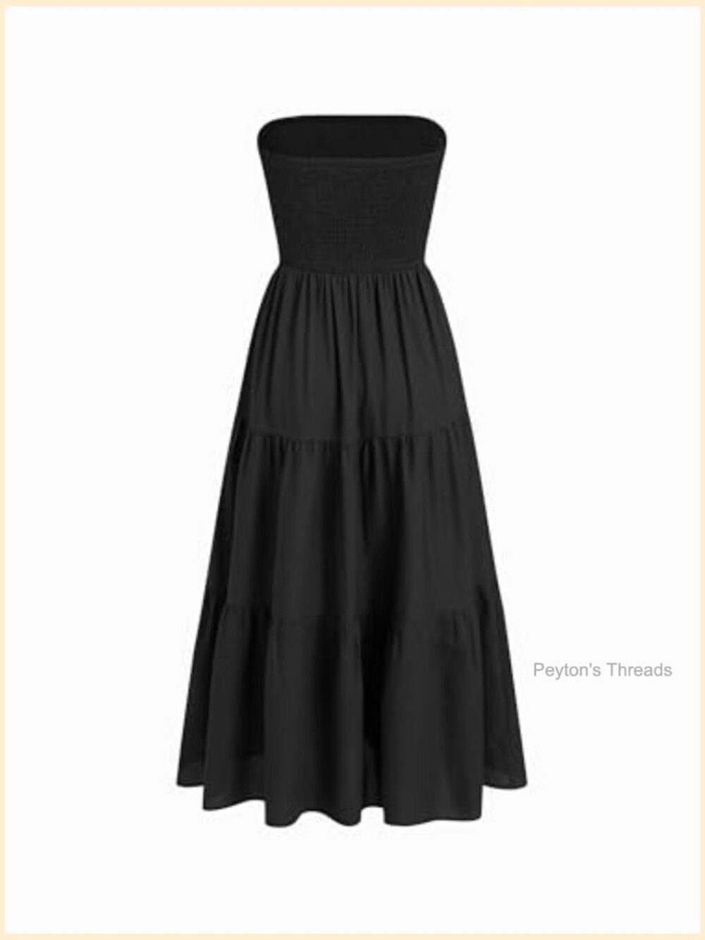 Strapless Tube Stripe Midi Dress with Pockets A-Line Summer Outfit - Picture 5 of 6